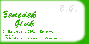 benedek gluk business card